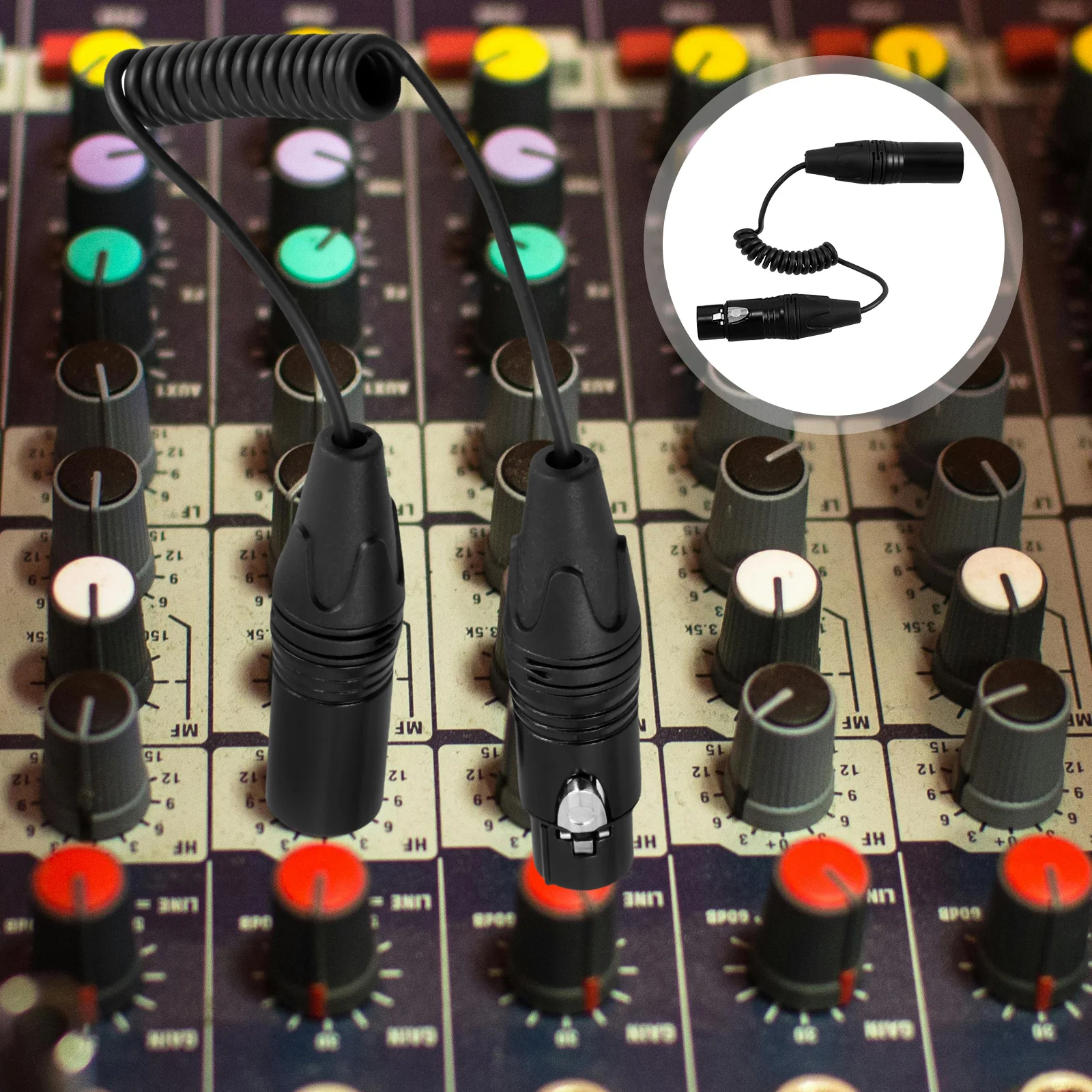 كابل ميكروفون زنبركي قابل للسحب Xlr ذكر إلى أنثى 3 دبوس سلك ميكروفون متوازن لموصل خلاط الصوت الأداء #1