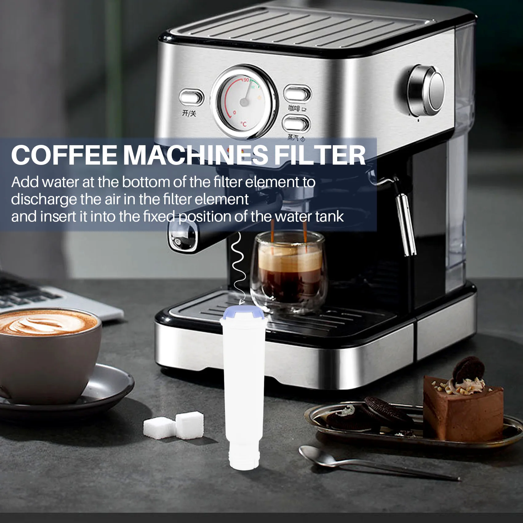 فلتر مياه لآلات القهوة AEG Bosch ، Gaggenau ، Krups ، Melitta ، Neff ، Siemens