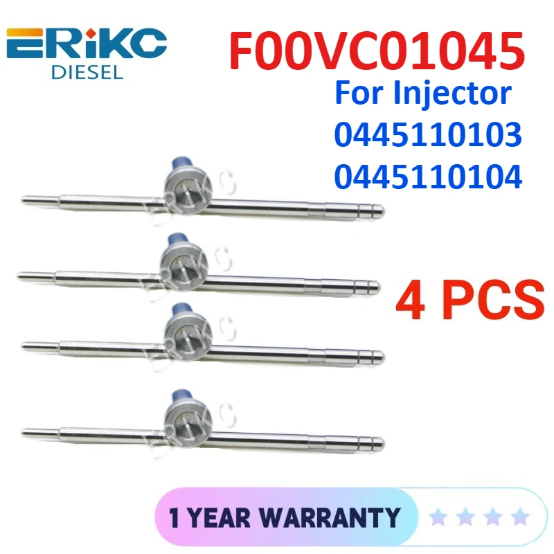 

F00VC01045 Комплект автоматических клапанов в сборе F 00V C01 045 Клапан инжектора Common Rail FooV C01 045 для инжектора 0445110103 0445110104