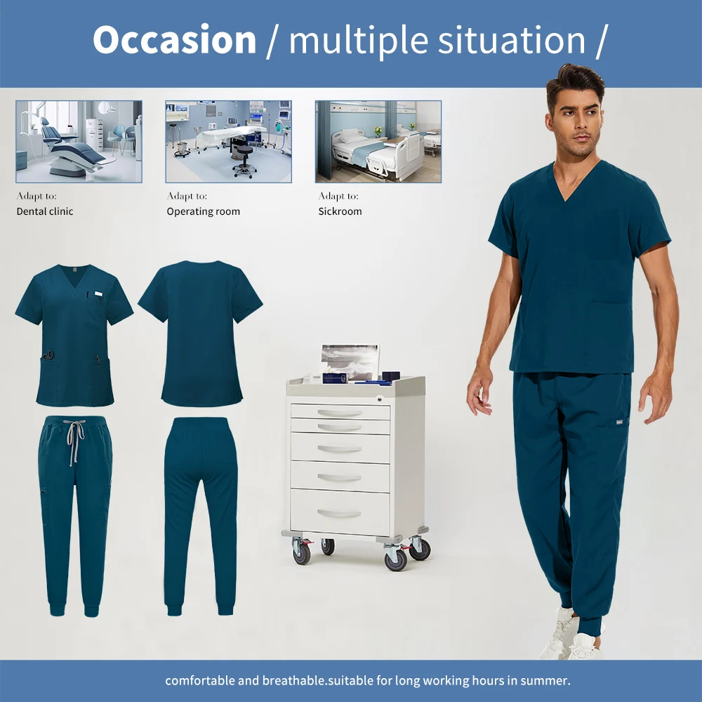 Nurse Accessories Hospital Medical Uniform Men High-quality Surgery Set Pet Veterinary Surgical Scrub Suit Dental Clinic Clothes