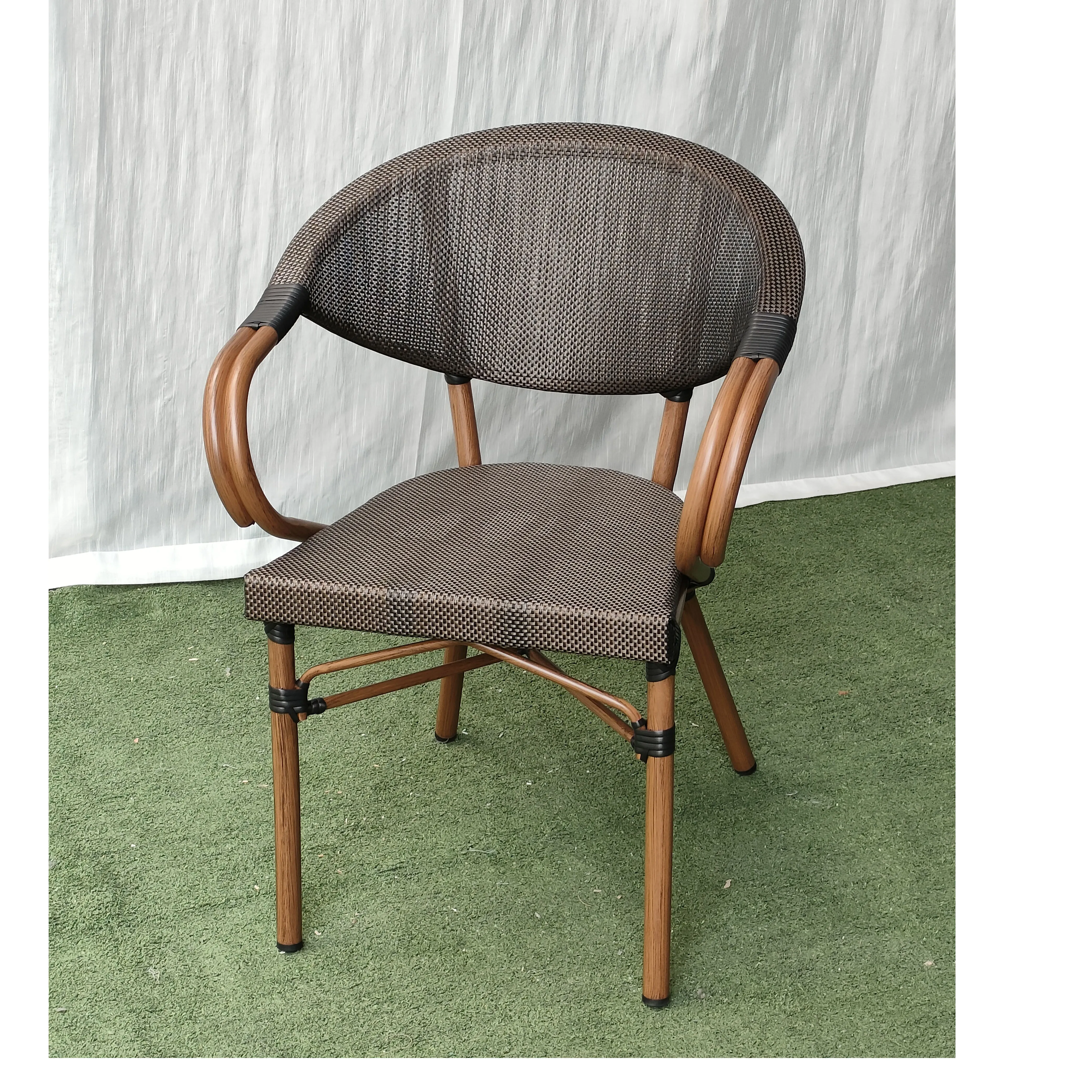 Outdoor tables and chairs mesh rattan chairs courtyard cafe bar milk tea shop balcony outside leisure waterproof bed and breakfa