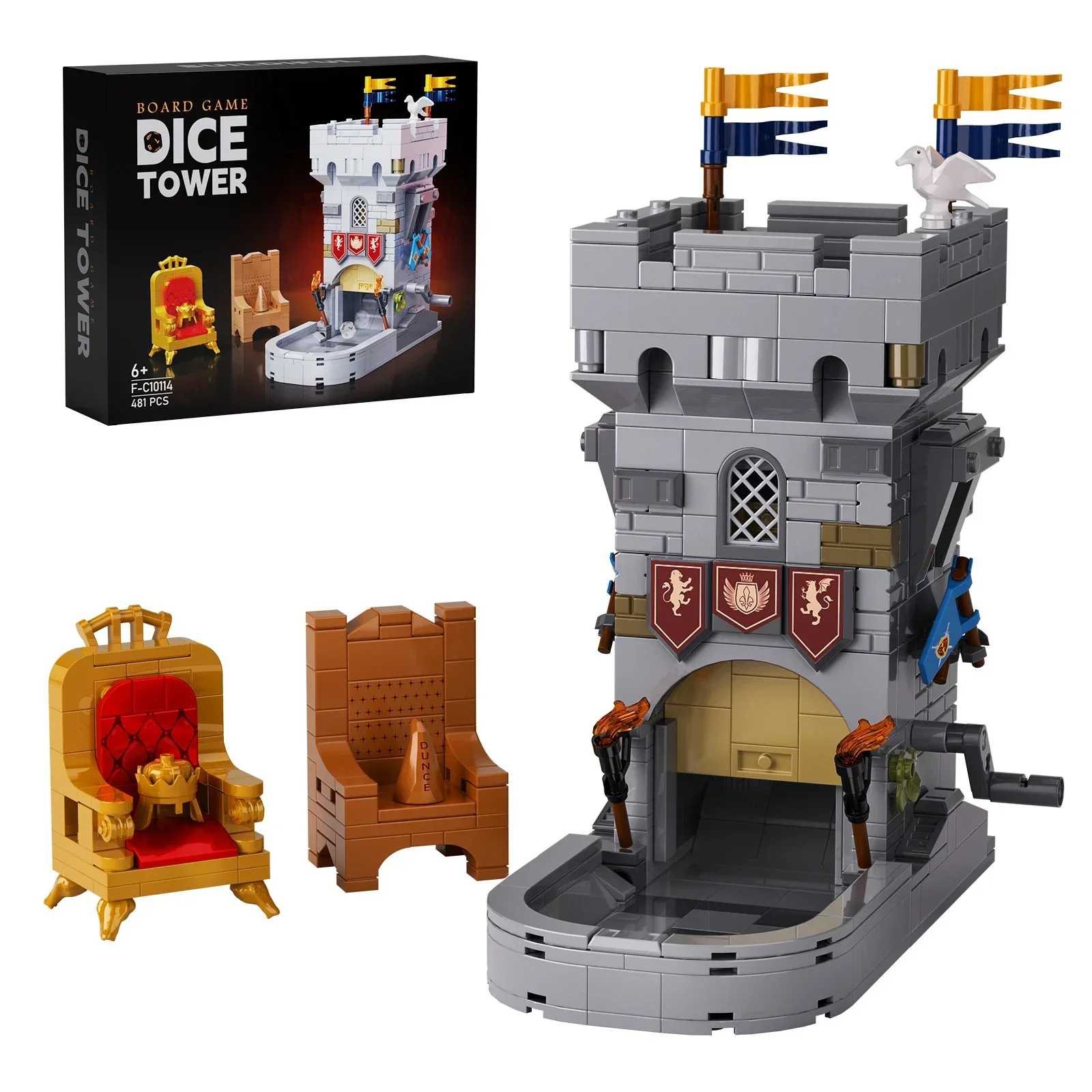 Game Series Self-Loading Dice Rolling Tower Building Blocks MOC Gift Box Set Underground City Dragon Assembly Model Kid Toy Gift