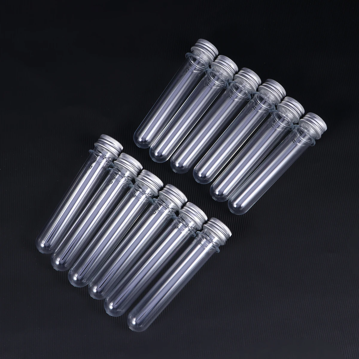 

12 Pcs Test Tube Bottle Bath Salts Container Storage Scientific Conical Tubes with Cap Clear Canister Beakers Vials Retail