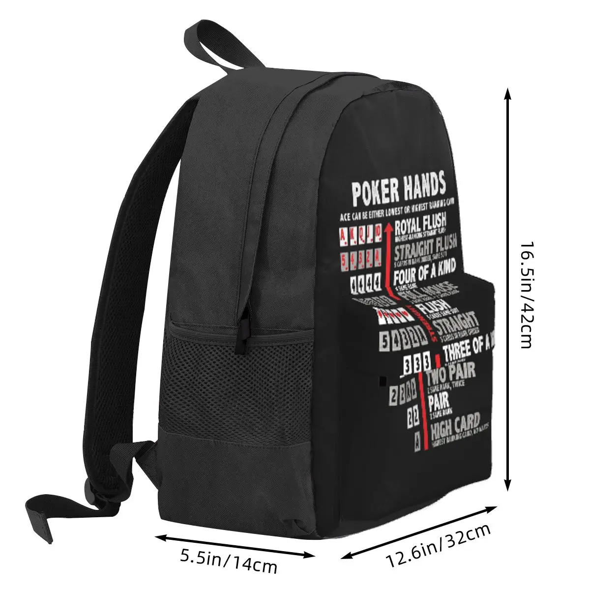 Poker Hands Student Backpack School Bag Hiking Travel Daypack for Boys Girls Bookbag Shoulder Bags