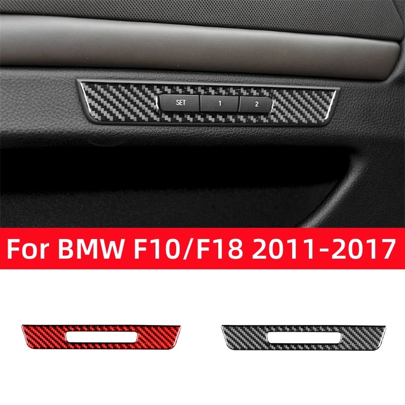 

For BMW 5 Series F10 F18 2011-2017 Accessories Carbon Fiber Interior Car Seat Memory Adjustment Button Trim Cover Frame Stickers