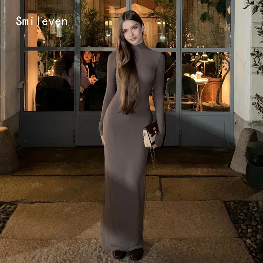 

Smileven Elegant Mermaid Prom Dress High Neck Party Gowns Formal Full Sleeve Occassion Dress Customized 2026