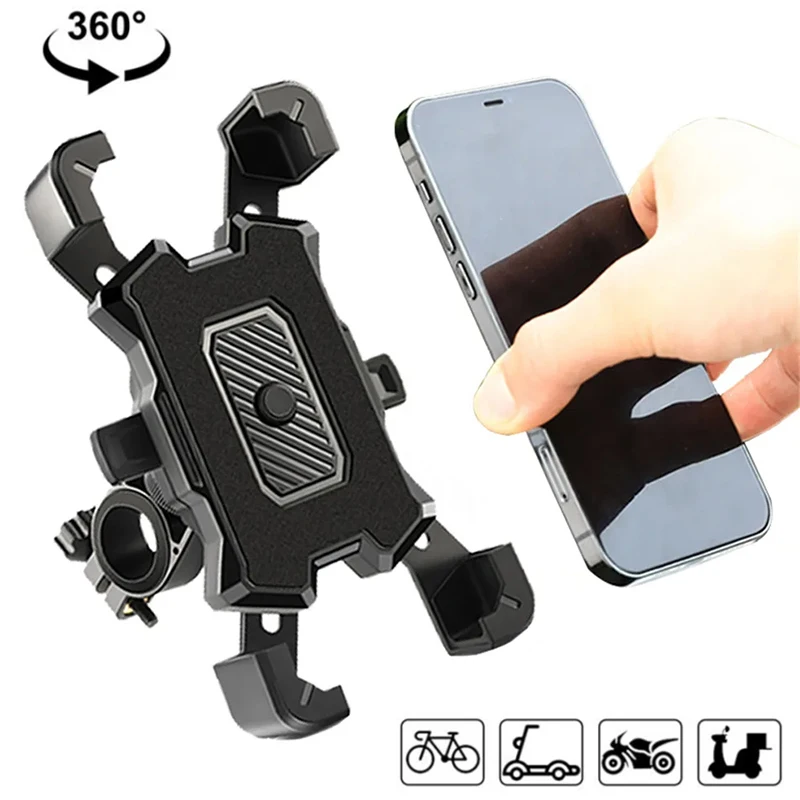 Bike Phone Holder Motorcycle Stand Bicycle 360 degrees Rotatable Navigation Support Security Bracket For iPhone Samsung Xiaomi