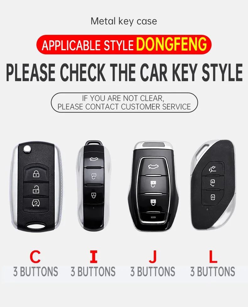 Zinc Alloy Leather Car Key Cover Key Case Keychain Accessories for Dongfeng Fengguang DFSK Glory 580 Fengon Ix5 Ix7 Seres 3 Sf5