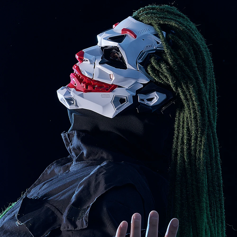 Cyberpunk-Masken Zöpfe 2D Cosplay Harz Maßgefertigte Produkte Halloween Anime Rollenspiel-Requisiten und Geschenke Spielzeug