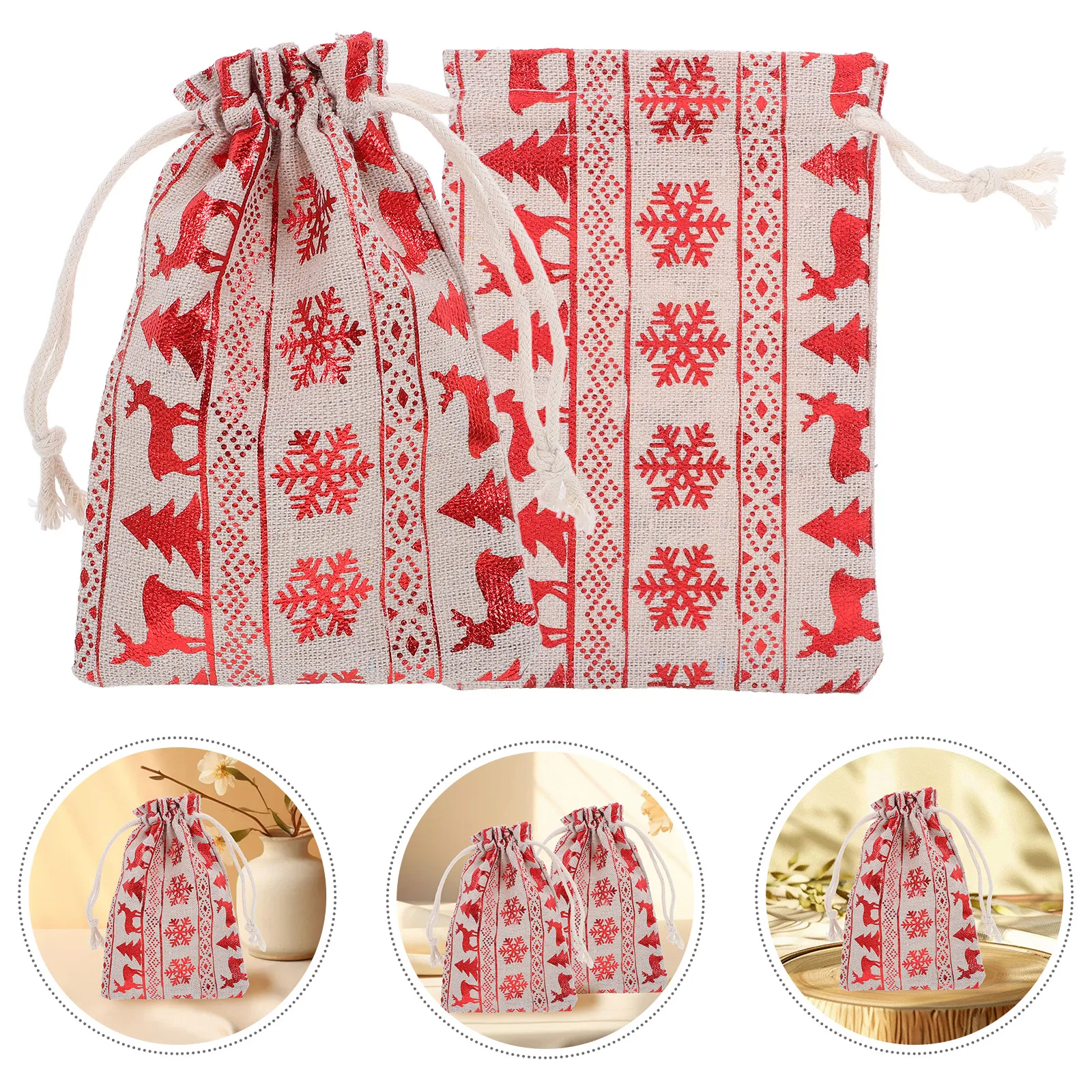 

10 Pcs Gift Bags Drawstring Cotton 14x10cm Chocolate Party Favor Storage Small Small Drawstring Bags Christmas Pouches