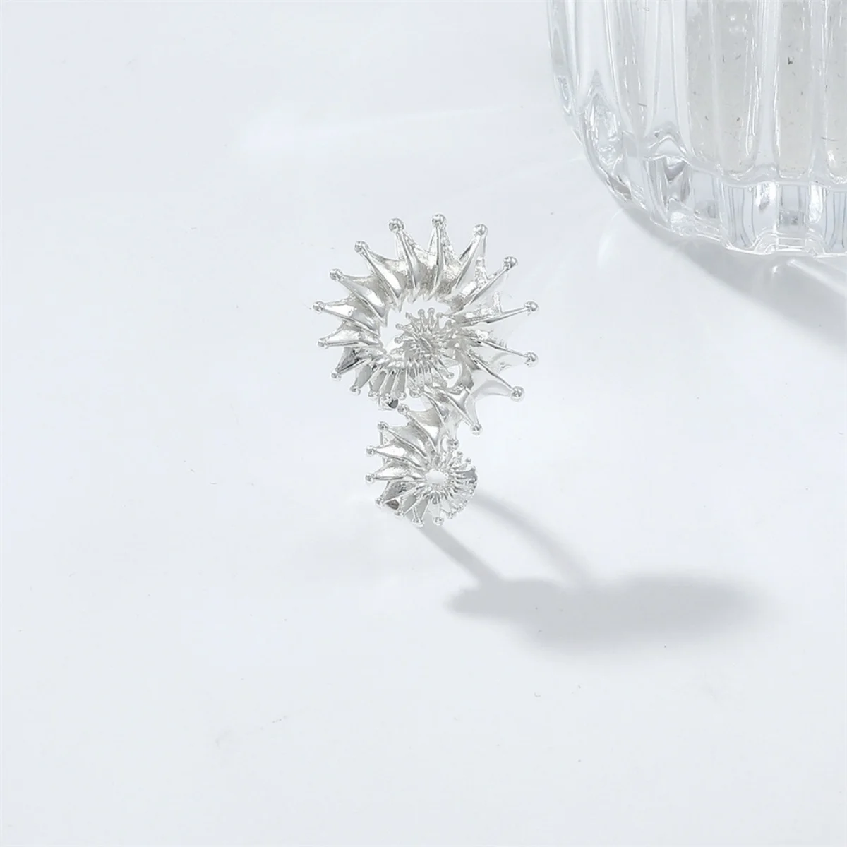 Kreative Vintage Muschel-Öffnungsringe für Damen und Herren, Bohemian Silberfarben, geometrischer Spiral-Fingerring, Sommer, Ozean, Strand, Schmuck – Detail 15