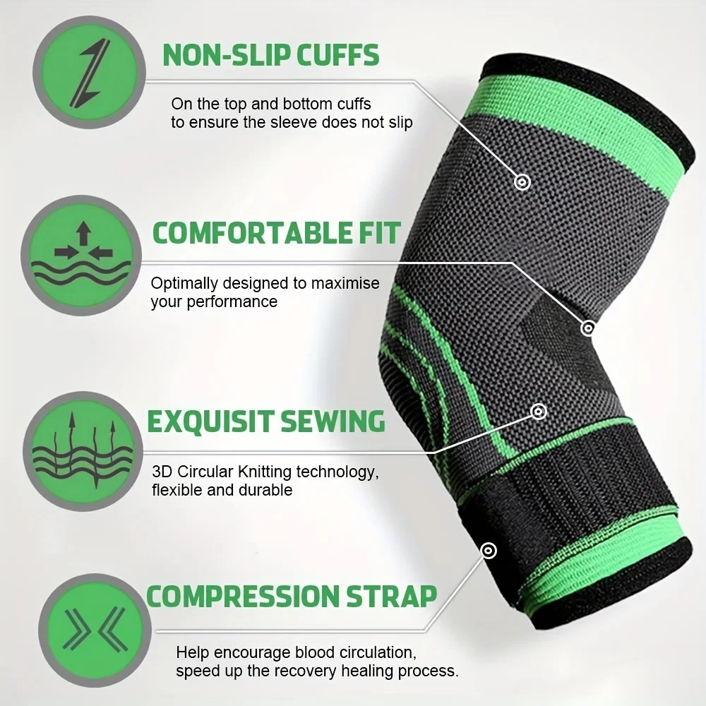 Order A Size Up, 1pc Elbow Support Brace with Compression Strap for Men WomenTendonitis, Tennis Arthritis Basketball Baseball