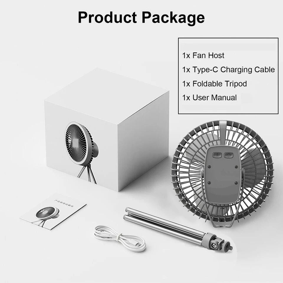 LED fan light modern dimmable three-speed wind speed USB rechargeable ceiling fan light portable small camping fan with light