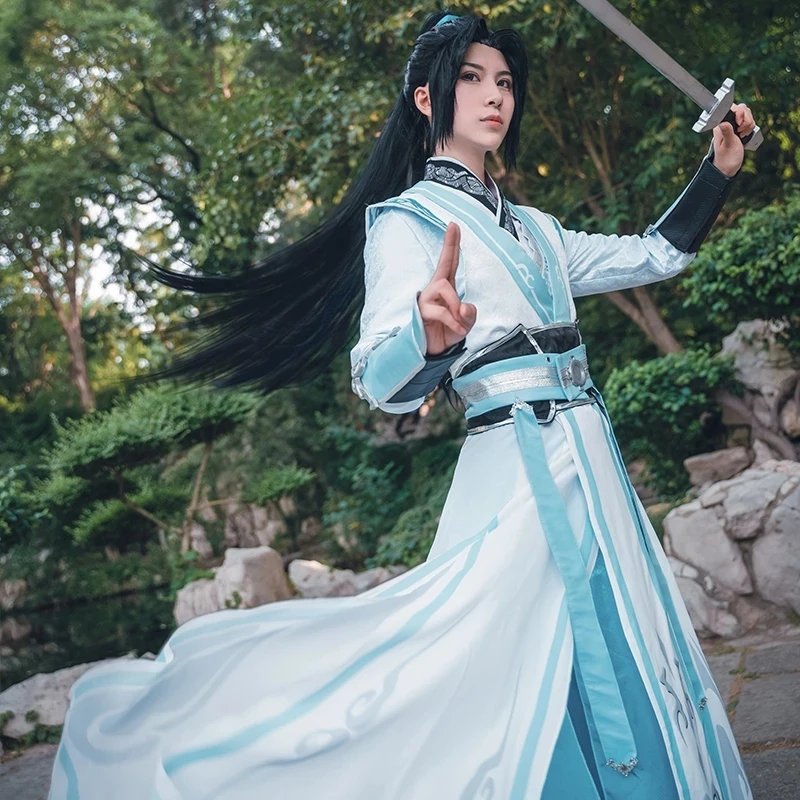 Costume de Cosplay Luo BingHe du Méchant The Scum, avec Perruque et Chaussures, Accessoire d'Halloween