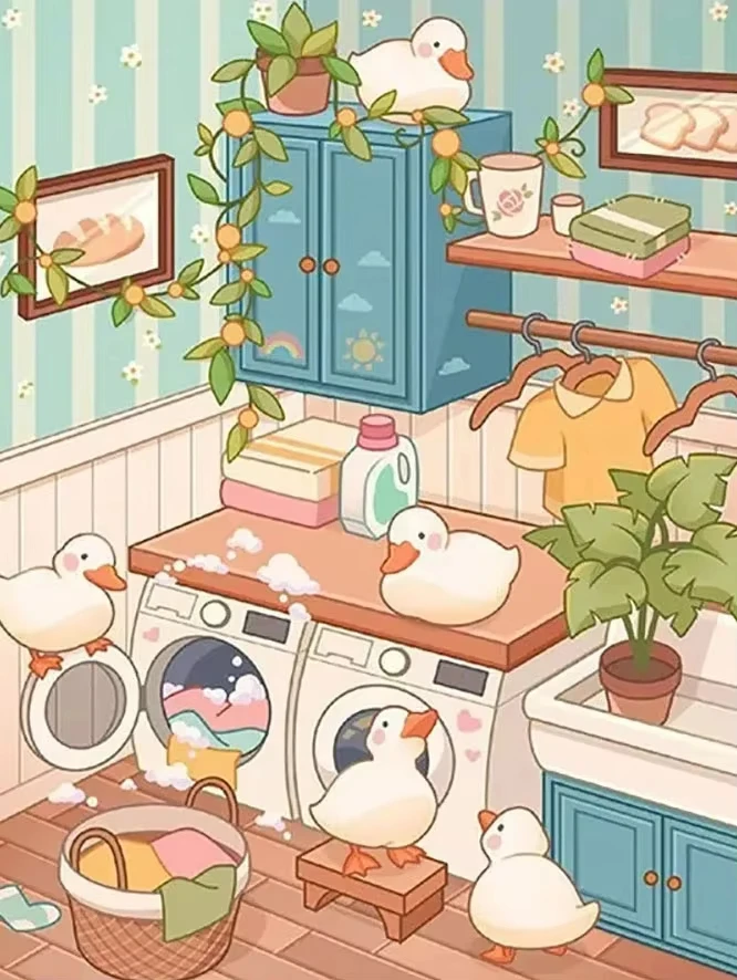 

Абстрактные пазлы Duck Laundry 500/1000/1200/2000 элементов: семейные игры для игровой комнаты, спальни, подарки