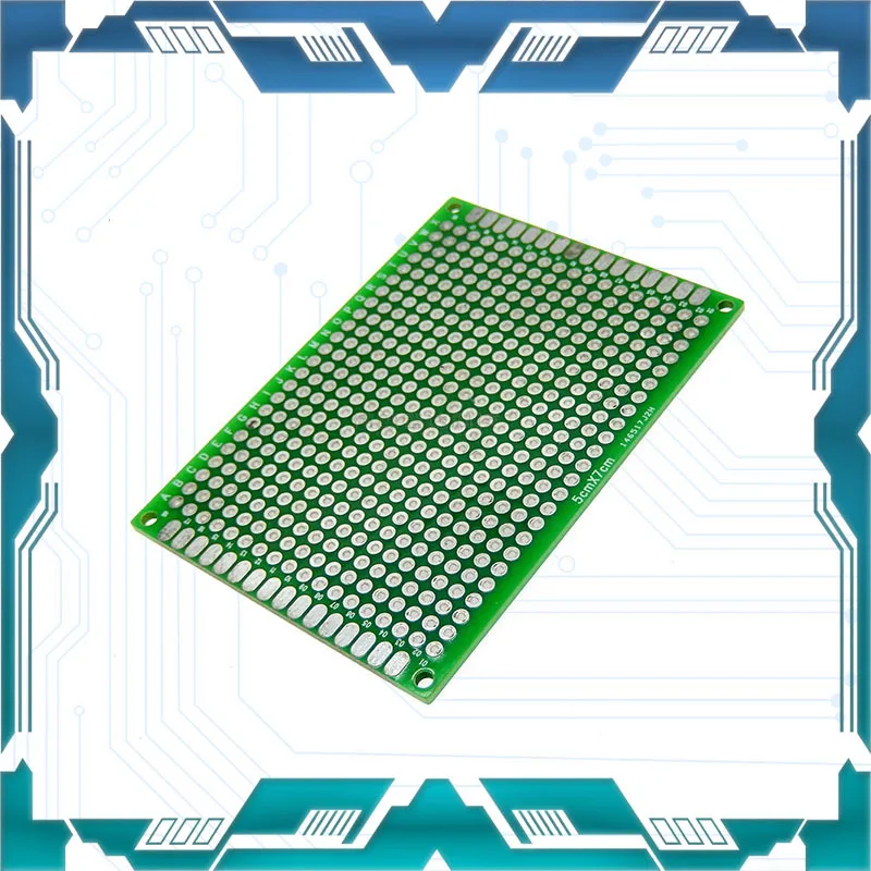 10pcs/lot Green5*7Double-sided Tin Plated 5x7cm Thickness1.6High-quality Fiberglass Board Spray Tin Experiment Board