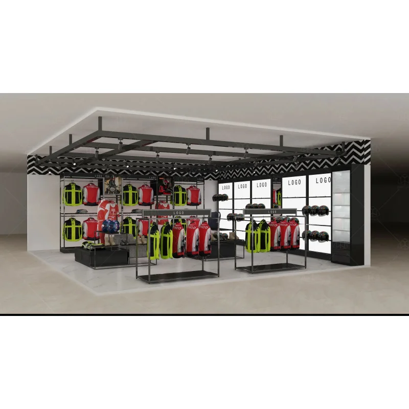 custom.Motorcycle Shop Display Rack Shop Fitting Helmet Display Shelves Motorcycle Showroom Stands view 2