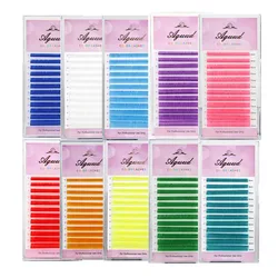 AGUUD Colour Eyelash Purple Blue Green Red White Pink Yellow Brown Fluorescent False Eyelashes Color Lash Russian Colored Lashes