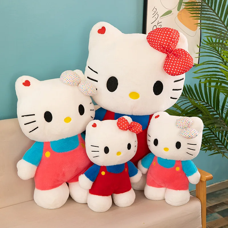 لعبة هالو كيتي القطيفة المحشوة على شكل حيوان وسادة دمية لطيفة على شكل قطة KT لعبة ناعمة للأطفال هدية عيد الميلاد وعيد الميلاد مثالية للفتيات الصغار