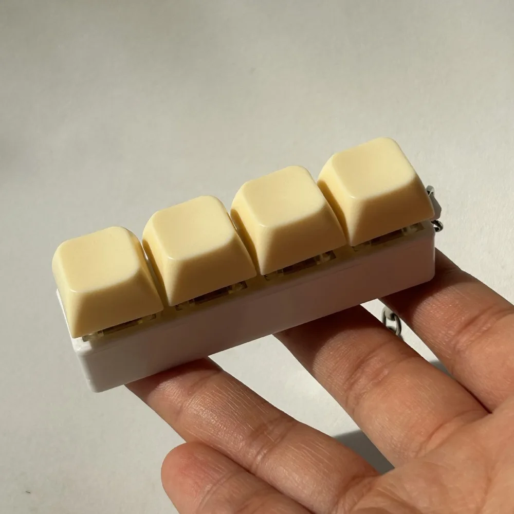 New DIY Keyboard Fidget Keychain Keycap Relief Stress Clicker Toy Pass The Time Keys Button Pinch Toy Adult