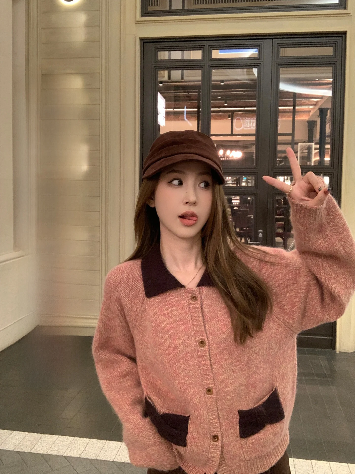 

MLS Sugar Series Knot Sweater Color Blo Knot Women's Spring New Sweet Knitted Sweater Commute Sle Loose Fit