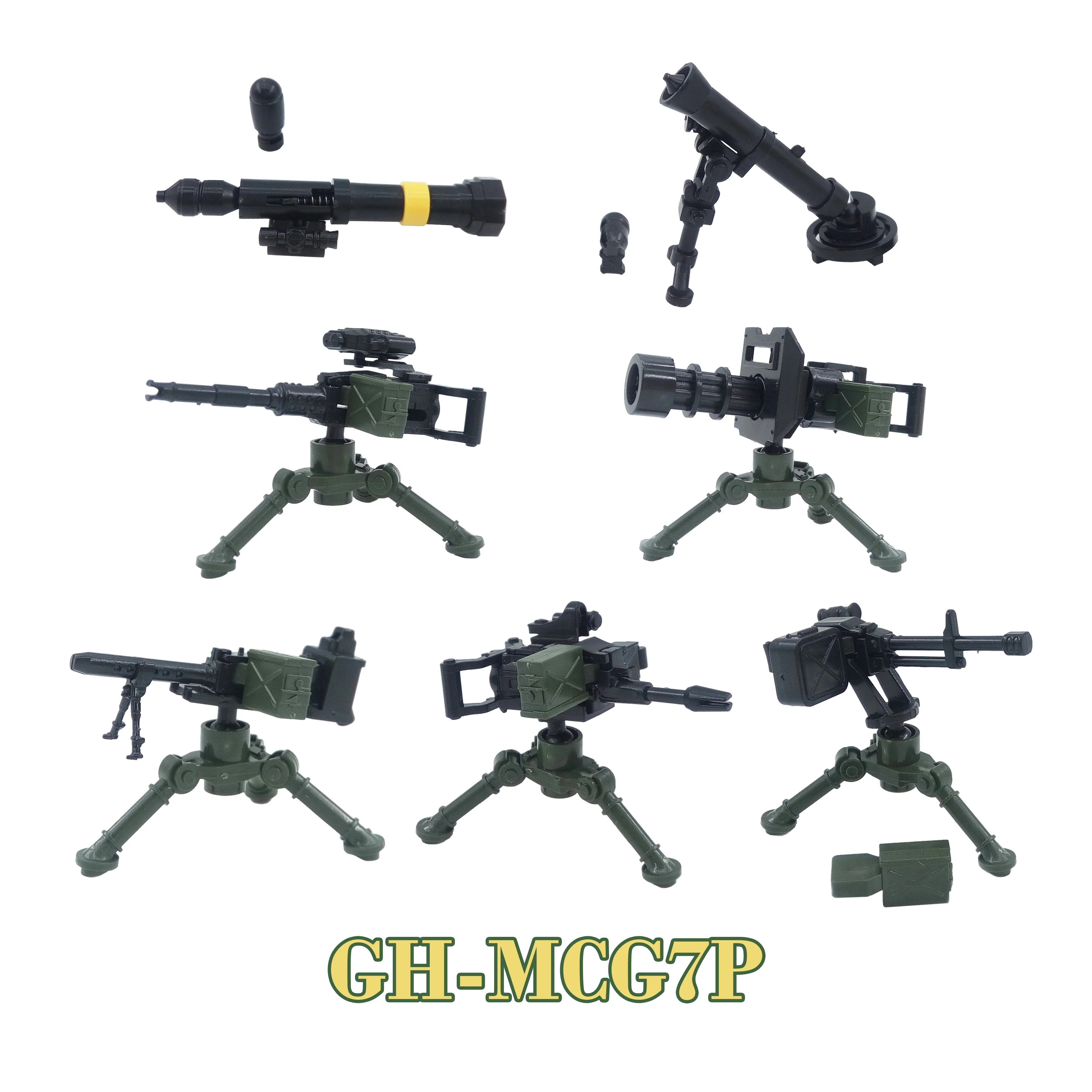 DIY อาวุธทหาร AK Assault ปืนไรเฟิล Camouflage ปืนอุปกรณ์เสริมสงครามทหาร WW2 ชุดบล็อก Playmobil เด็กของเล่นเด็ก