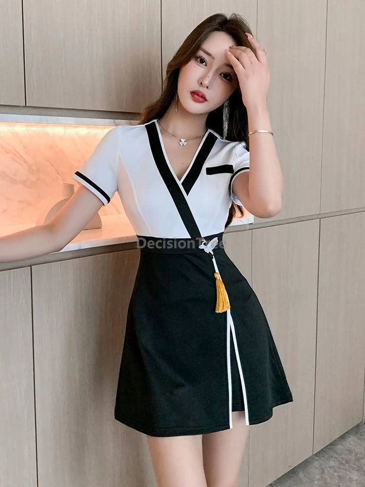 

2025 fashionable sexy hotel working clothing slim fitting temperament beauty salon costume salon sauna massage spa uniform