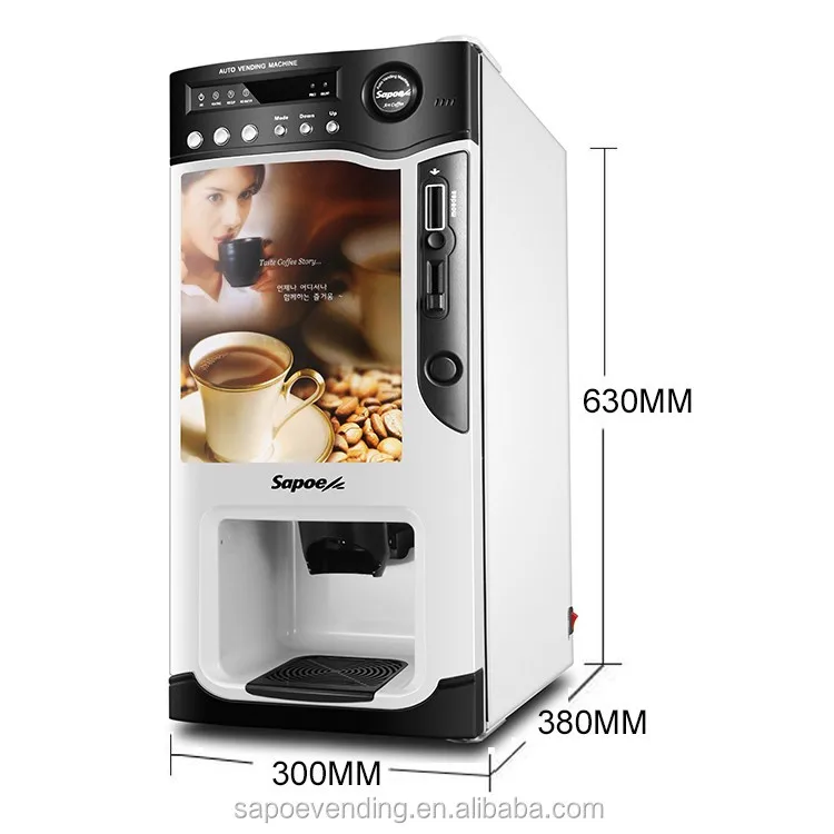 

Fully Automatic Drinks Vending Machine Commercial Coins Operated Coffee in Public