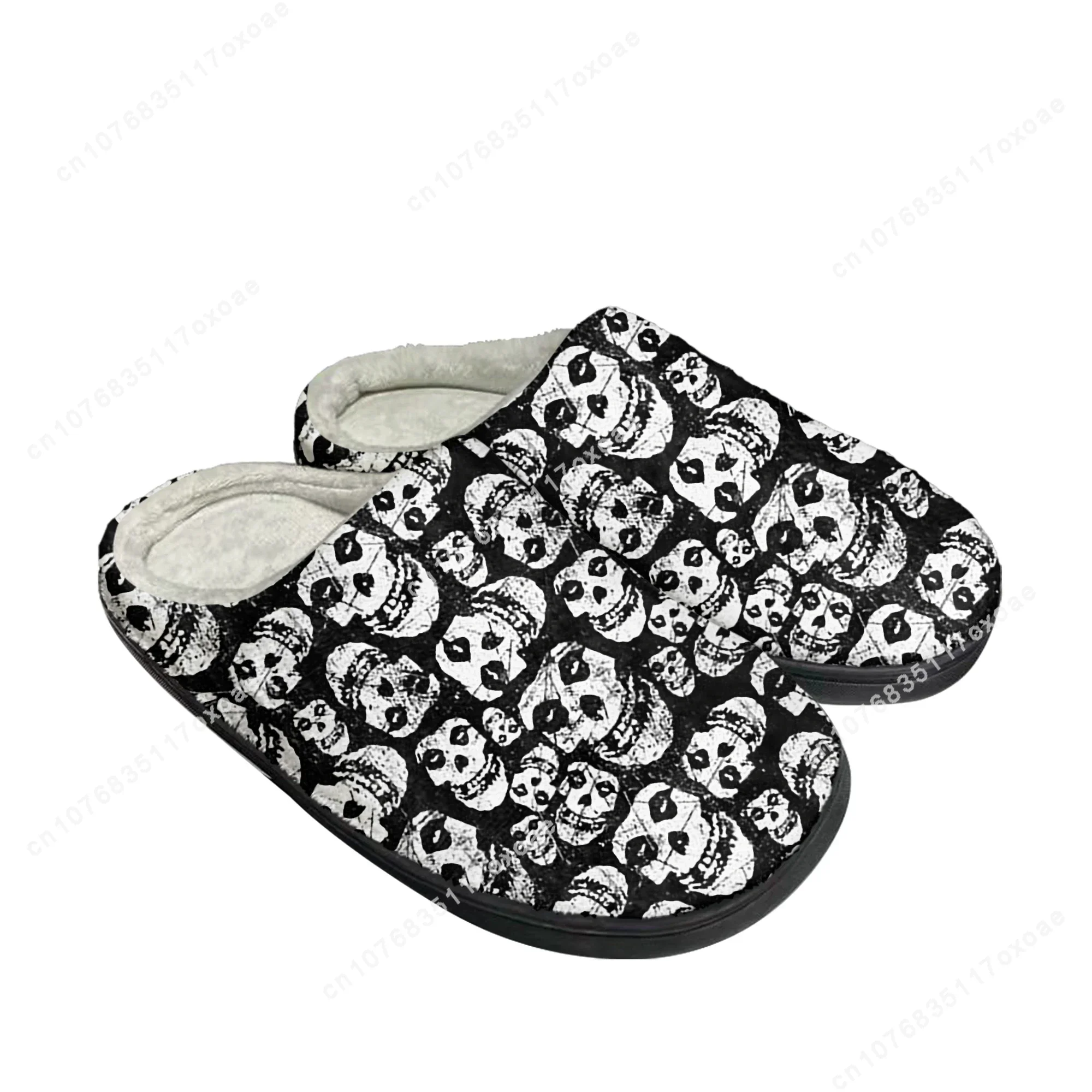 Misfits Skull Shoes Home Cotton Slippers Mens Womens Animal Plush Bedroom Casual Keep Warm Shoes Thermal Slipper Custom Shoe