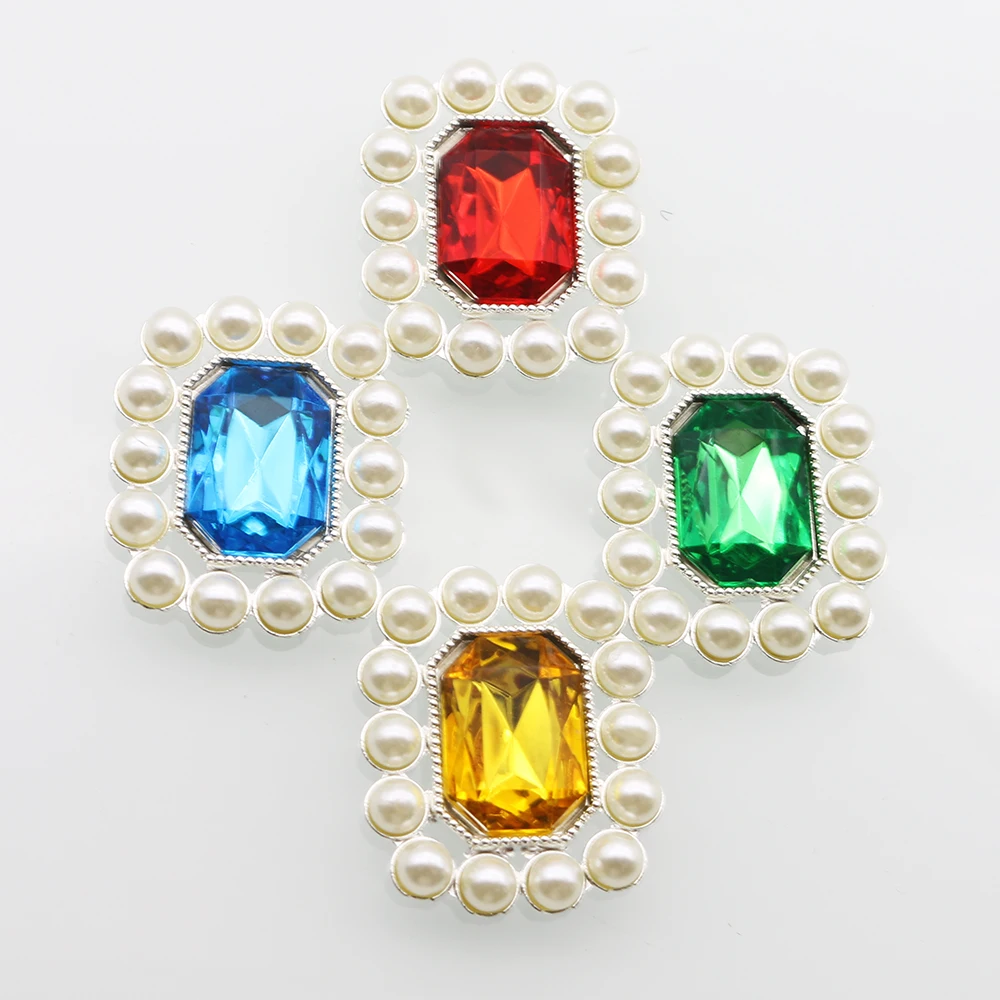 جديد 10/قطعة 20*25 مللي متر سبيكة مستطيلة اللؤلؤ والمجوهرات DIY بها بنفسك الملابس أغطية الرأس فستان الزفاف لاصق الحرف