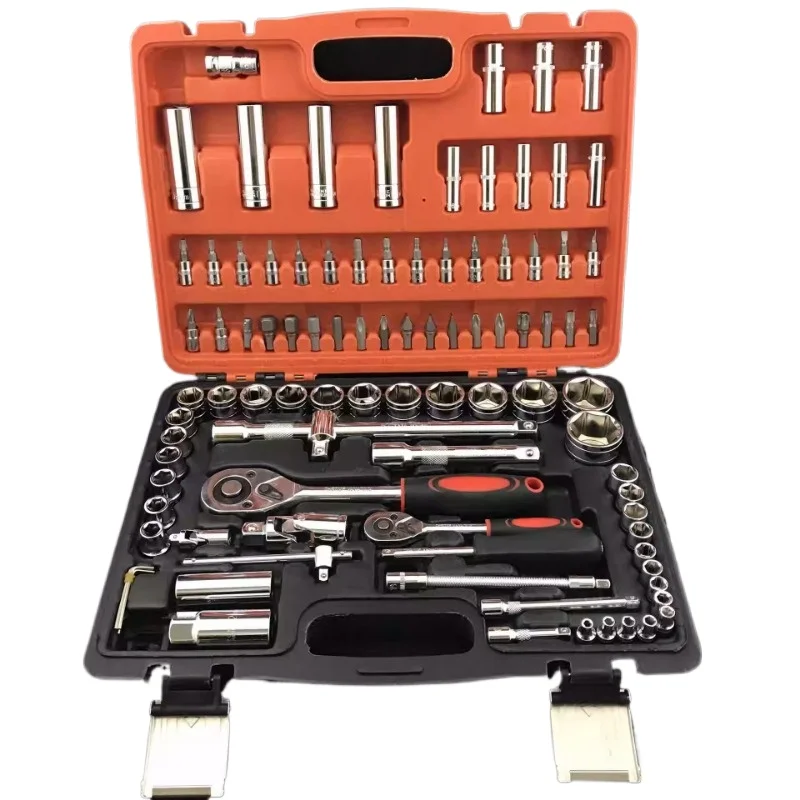 

Auto repair Auto maintenance special toolbox 94 pieces Multifunctional batch sleeve ratchet quick wrench