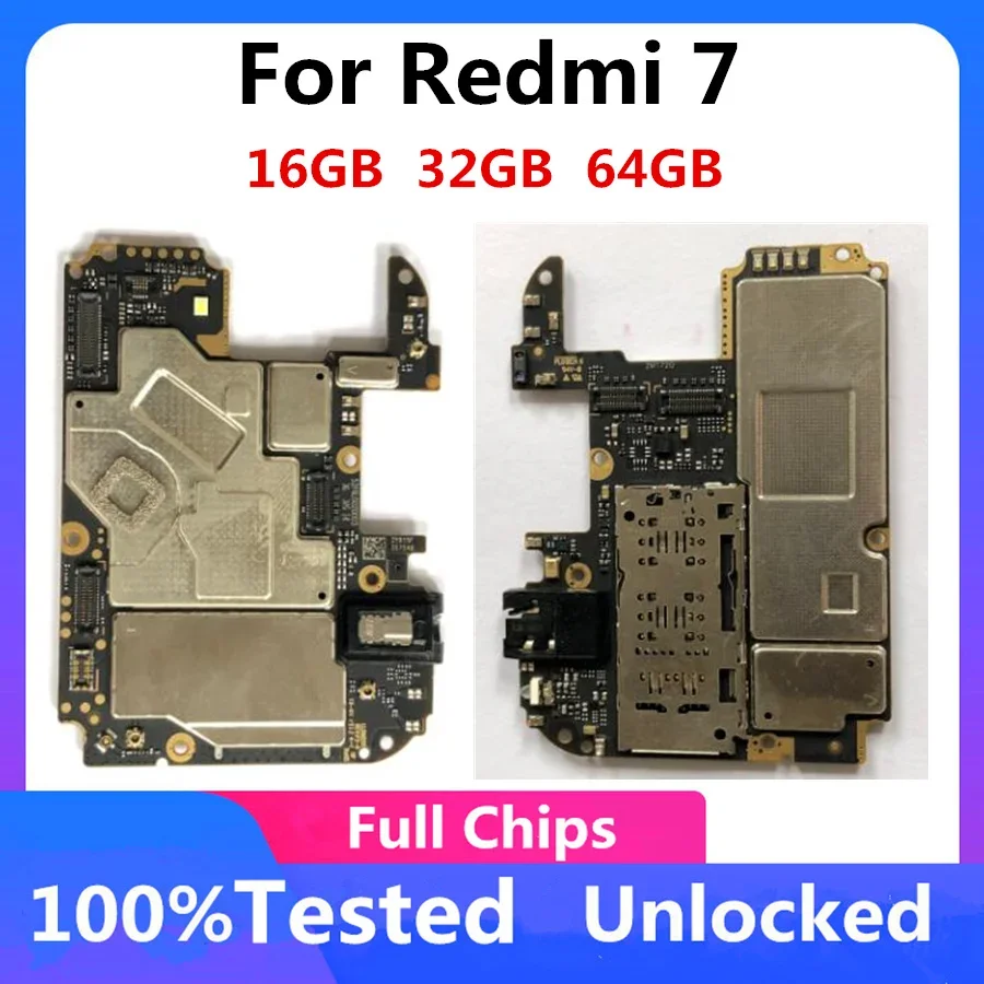 Unlocked Original For Xiaomi Hongmi Redmi 7 Motherboard Logic Boardl For Xiaomi Hongmi Redmi 7 Mainboard with Android 32GB 64GB