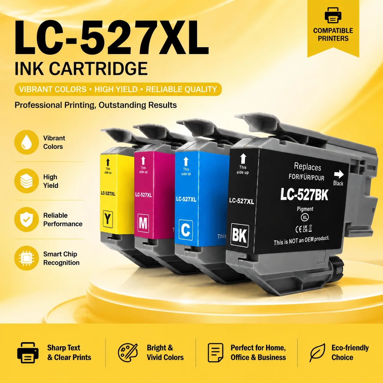 LC527 LC-527 LC527XL High Capacity Compatible Ink Cartridge For Brother MFC-J4350DW MFC-J4550DW Printer Europe