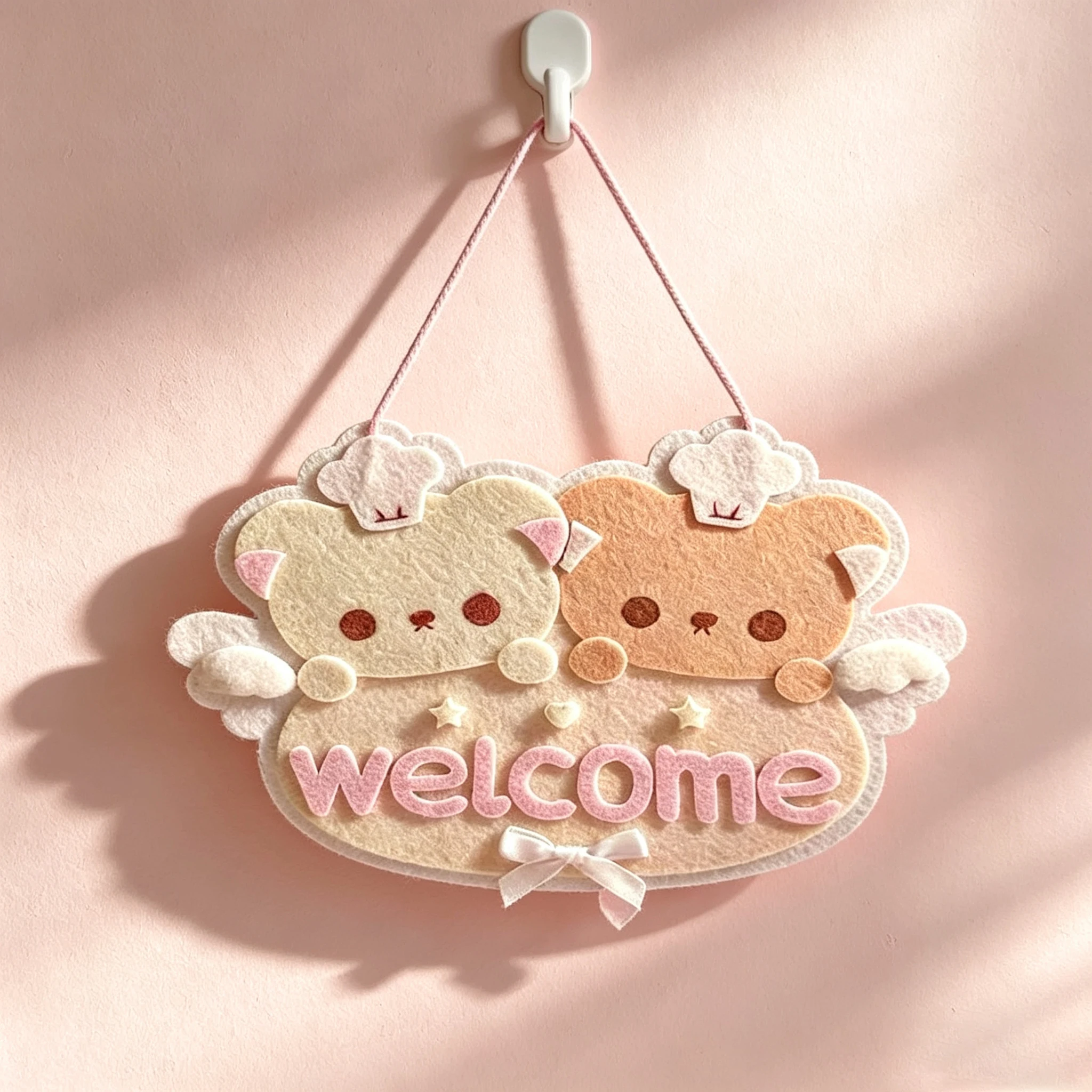 Kawaii-Anhänger im japanischen Stil, Instagram-Vibe, Cartoon-Kleiner-Bär, Willkommen Zuhause, koreanischer Stil, handgefertigter Filz-Anhänger, Dekorationsgeschenk – Detail 6