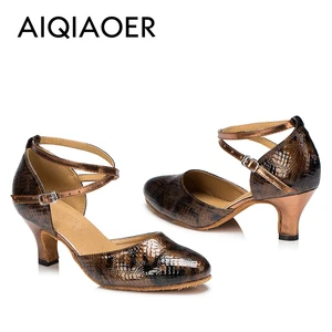 Authentische lateinische Tanzschuhe für Frauen, Tango und Petersilie, hohe soziale Sozientanzsohlen, geschlossener Fuß 10 Hauptverkäufe geschlossene Tanzschuhe - №4