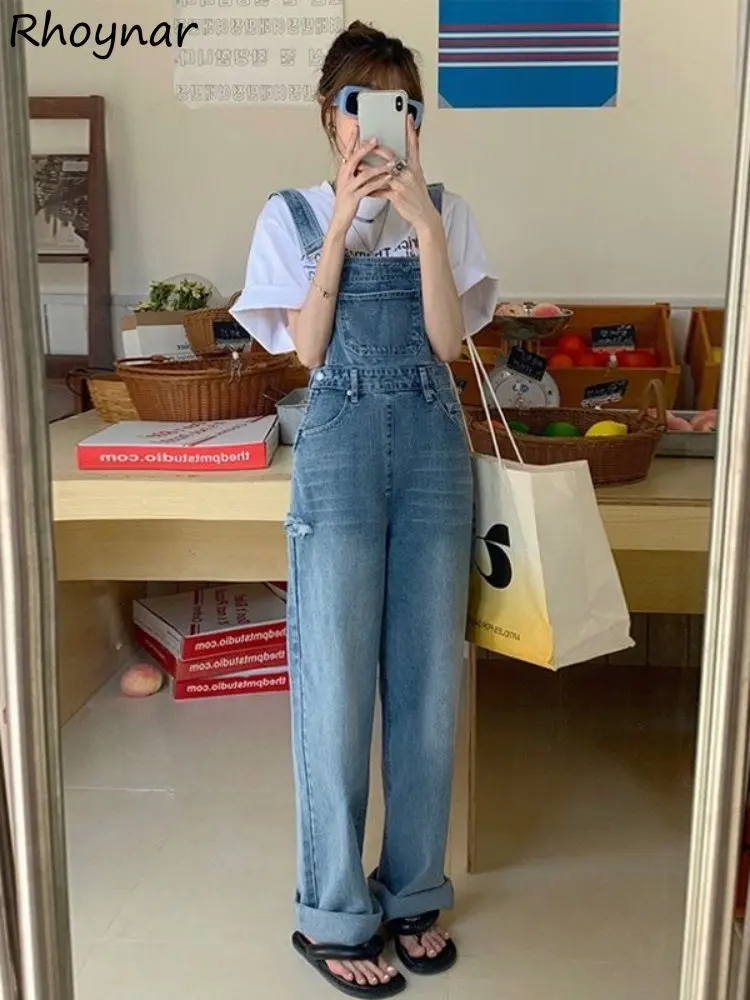 

Jumpsuits Women Baggy Sweet Girlish Leisure Autumn Ulzzang Gentle Streetwear Simple Vintage Strap Overalls Harajuku Comfortable