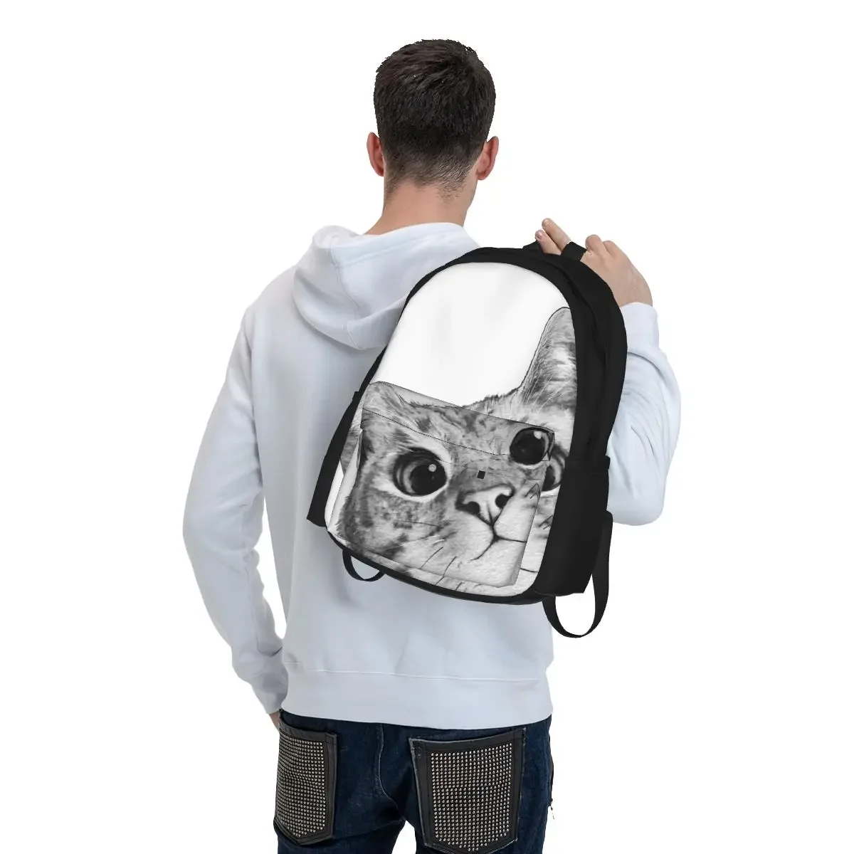 Zaini Sneaky Cat Ragazzi Ragazze Bookbag Borse da scuola per bambini Cartoon Zaino per bambini Zaino da viaggio Borsa a tracolla di grande capacità