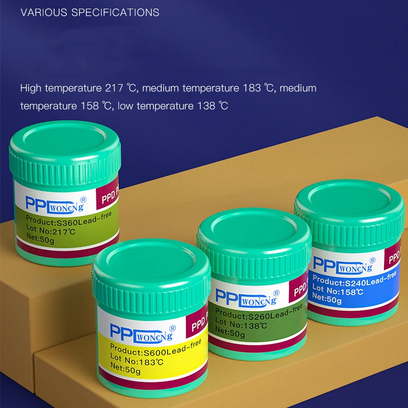6Pcs PPD Lead Free Solder Paste Medium Low High Temperature 138 158 183 217 Degrees Welding Flux For Phone Motherboard Repair