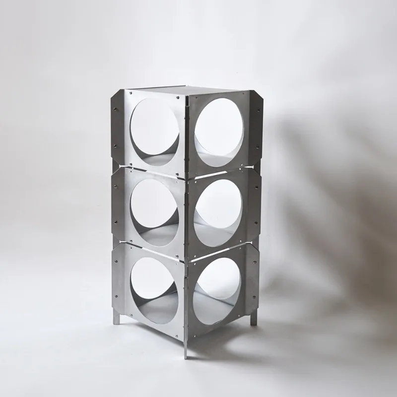 All-aluminum shelf stacked combination shelf/free bookshelf