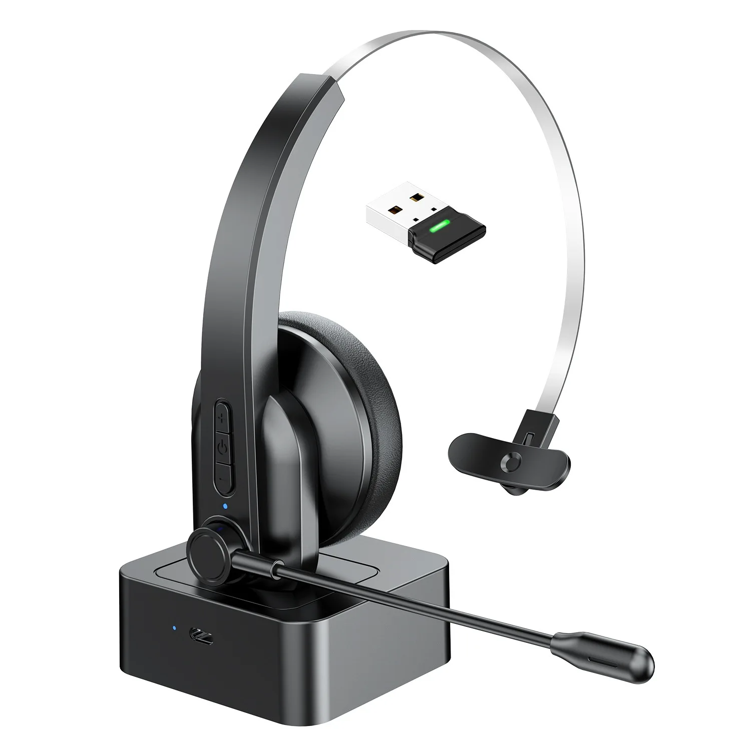 

2.4G and Bluetooth Dual Mode Wireless Headset With Mic Wireless Noise Reduction Headphones Hands-free Call For PC Laptop Call