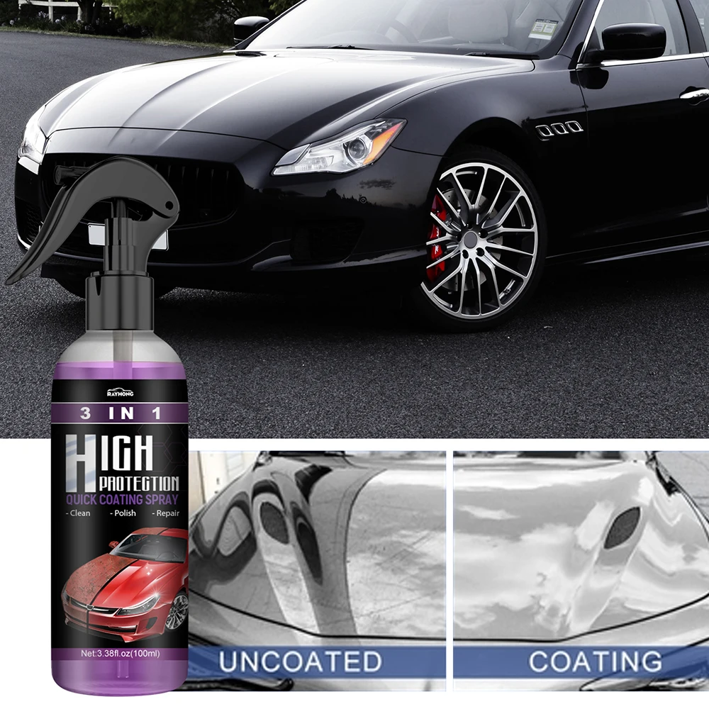 3 In 1 100ML Car Ceramic Coating Spray Auto Nano Ceramic Coating Polishing Spraying Wax Car Paint Scratch Repair Remover