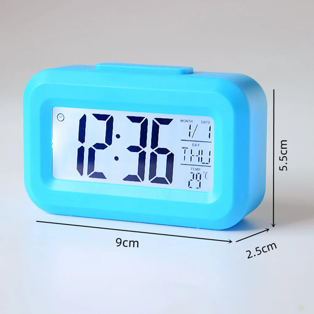 1pcs LED Digital Alarm Clock Electronic Alarm Screen 9x2.5x5.5cm Desktop Table Clock For Office Backlight Snooze Calendar Clocks
