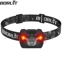 BORUiT BR03 Mini LED Headlamp 4-Mode Headlight Powered AAA Battery Head Torch Waterproof Camping Fishig Lantern