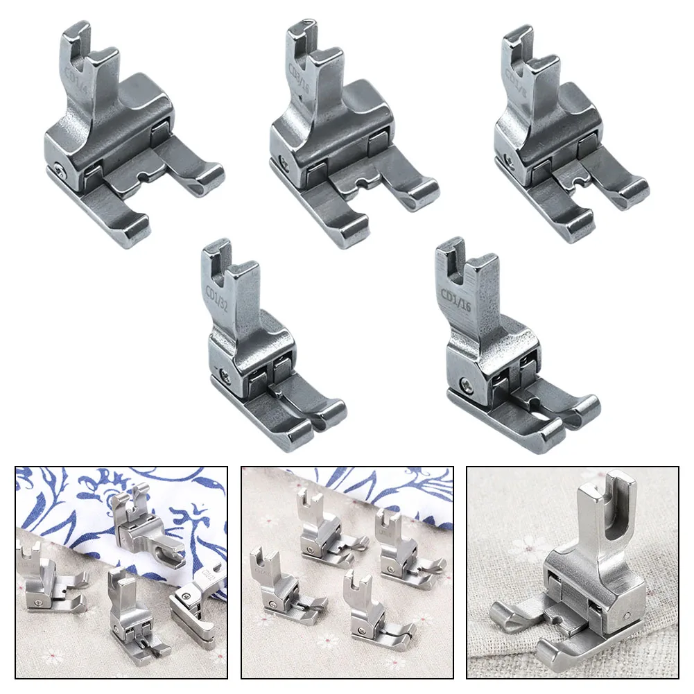 1pc Double Compensating Presser Foot Industrial Sewing Machine Steel Right&Left Top Stitching 1, 2, 3, 5, 6mm Presser Feet