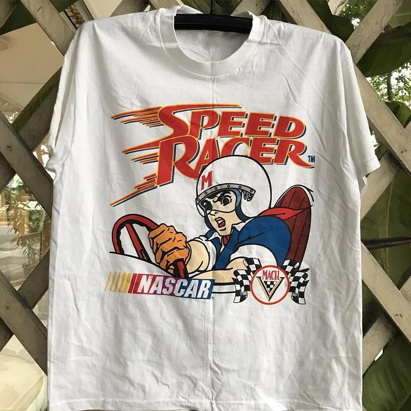 

Speed Racer, American College Style, Niche, Oversized, Men's and Women's Versatile Short Sleeved T-shirt Trend