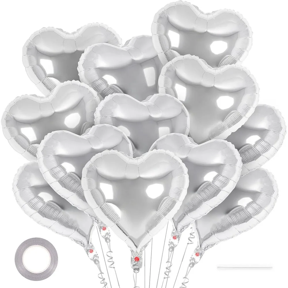 Ballons en forme de cœur gonflables, 18 pouces, 12 pièces, décoration d'amour, rouge, noir, or, rose, amusant