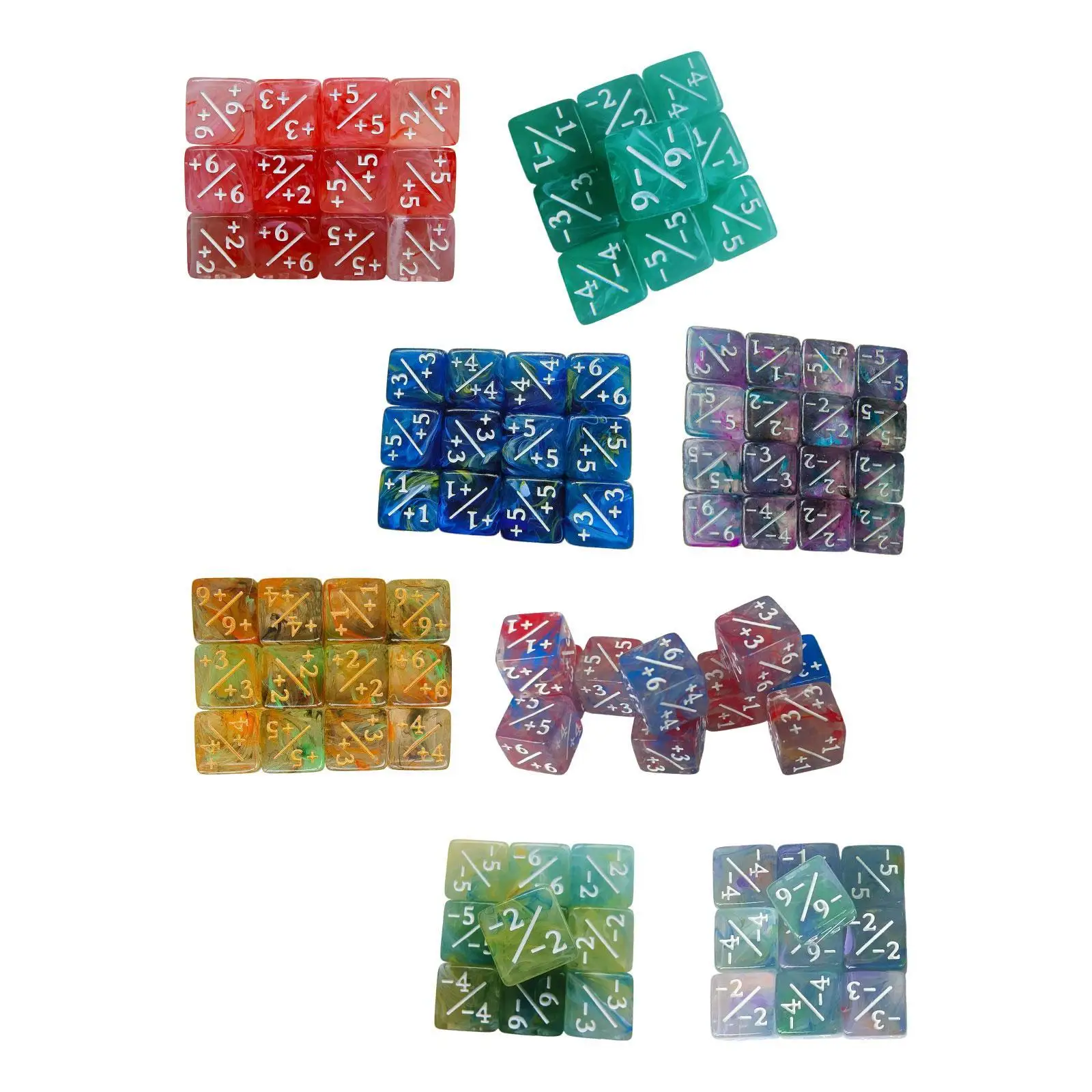 

10x счетчик кубиков, 6-сторонние, жетоны для обучения математике, сложение и вычитание, аксессуары для карточных игр, математические счетчики кубиков D6