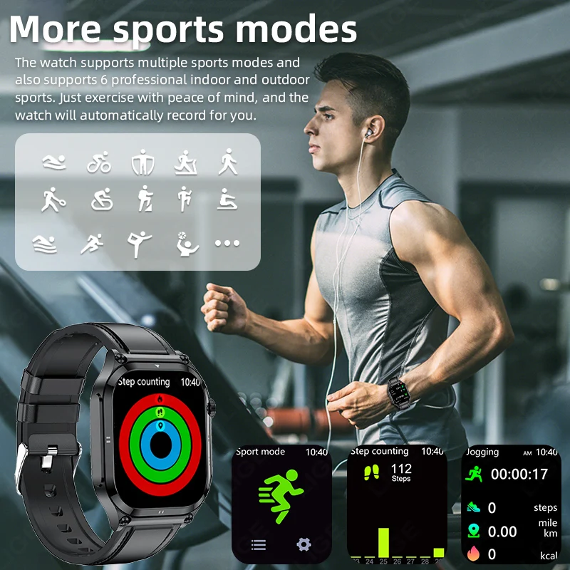 LIGE 2.04 "AMOLED ECG معدل ضربات القلب الأكسجين في الدم مراقبة الصحة Smartwatch 2025 جديد صوت مساعد IP68 مقاوم للماء ساعة ذكية #3