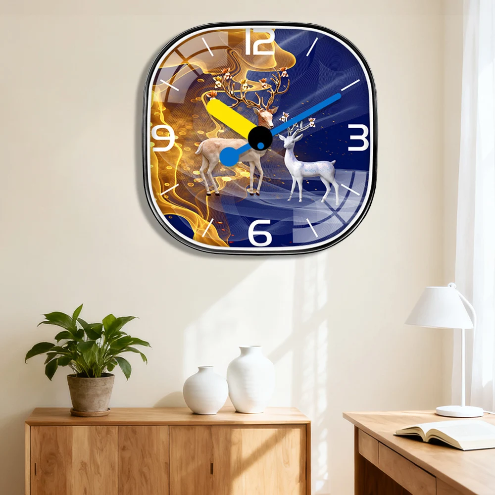 

10/12 Inch Square Quartz Wall Clock Large Number Slient Movement Clock For Living Room Bedroom Home Office Decoration