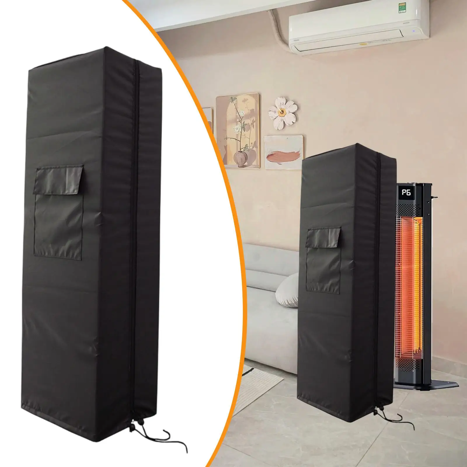 

Patio Heater Cover Outside Garden Windproof Electric Heater Protective Weatherproof Easy to Install Convenient Patio Protection